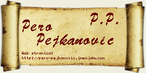 Pero Pejkanović vizit kartica